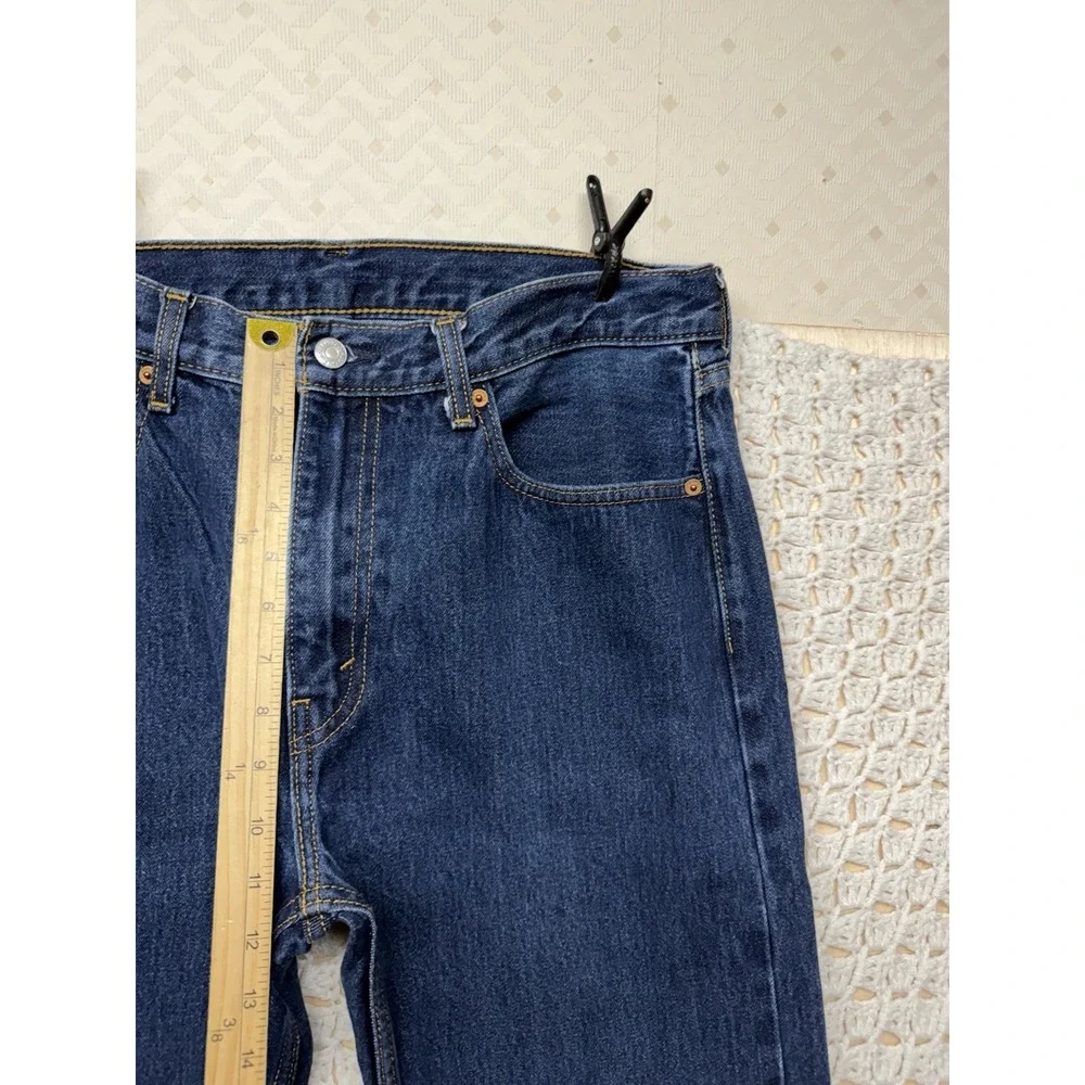 Levis 505 Mens Jeans Tag 36x29 Approx 35x28 Blue Denim Straight Leg Regular Fit